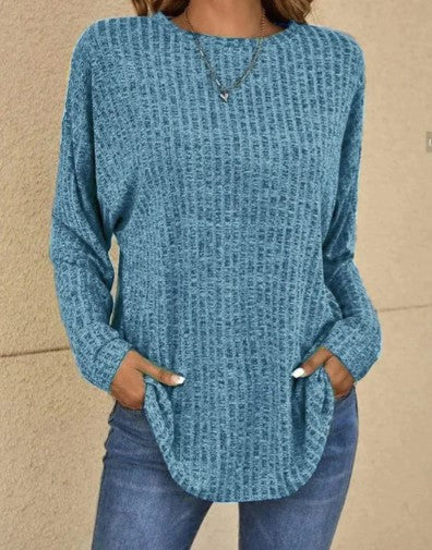 Maisie - Women's Tunic Crew Neck Knit Sweater