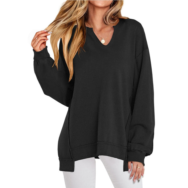 Maren - Women's V Neck Crew Neck Knit Sweater