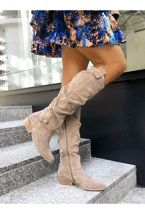Margot - Women's Suede Slouch Knee High Boots