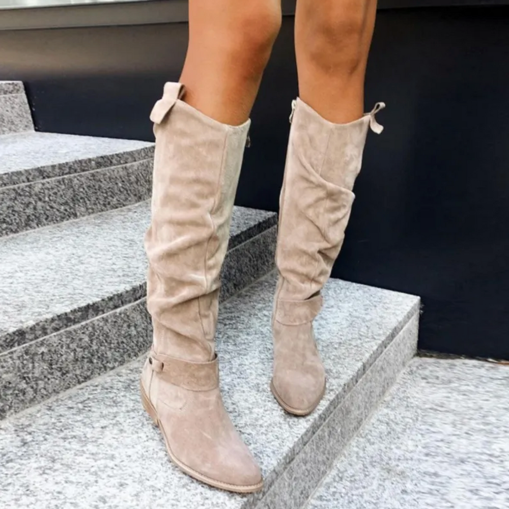 Margot - Women's Suede Slouch Knee High Boots