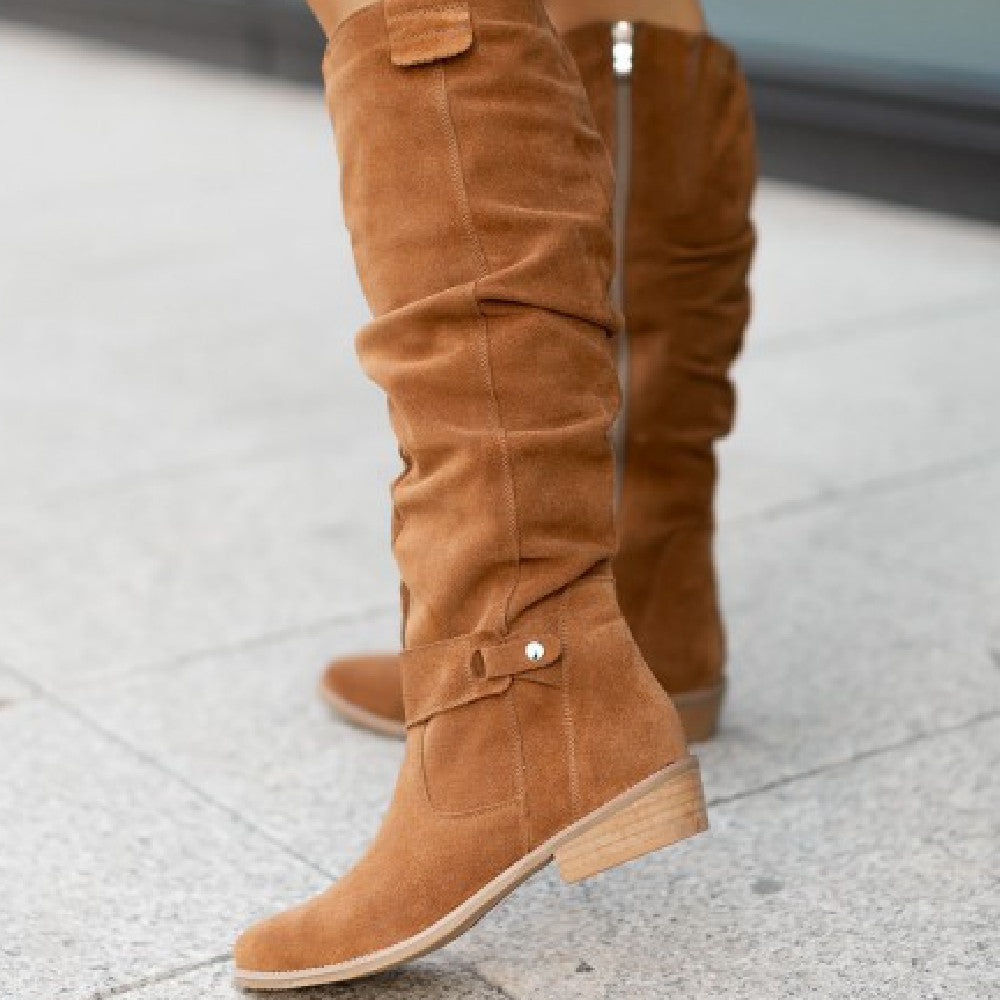 Margot - Women's Suede Slouch Knee High Boots