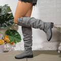 Meredith - Women's Suede Slouch Knee High Boots