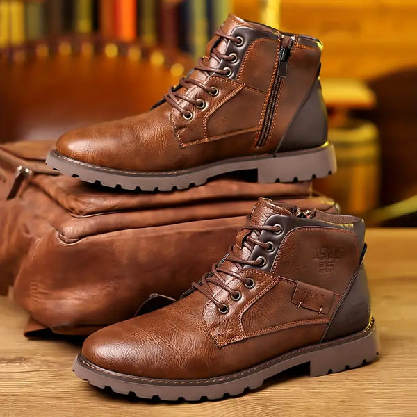 Milo - Men's Leather Zip Up Boots