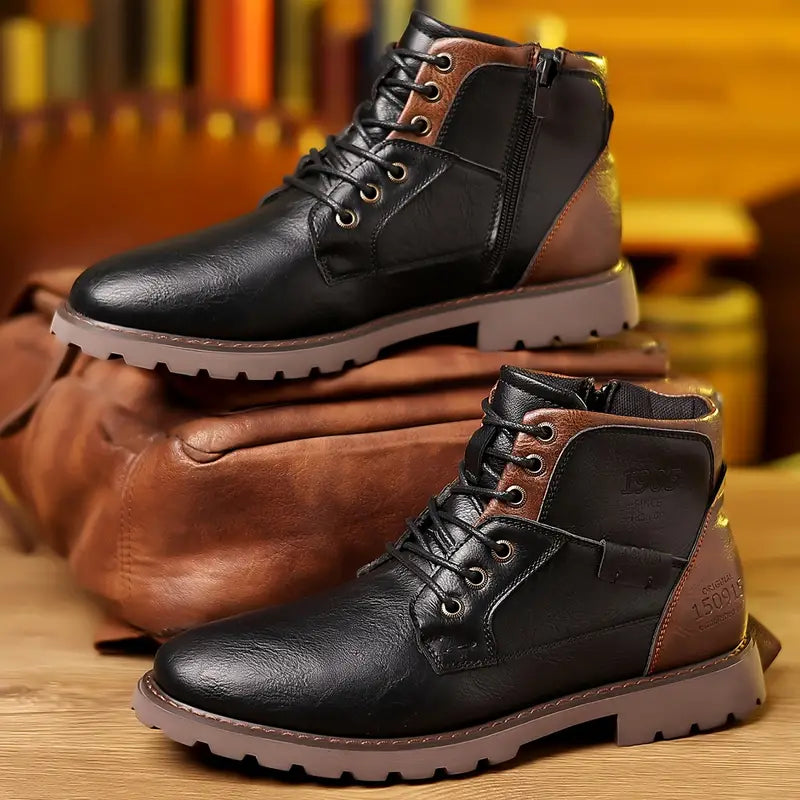 Milo - Men's Leather Zip Up Boots