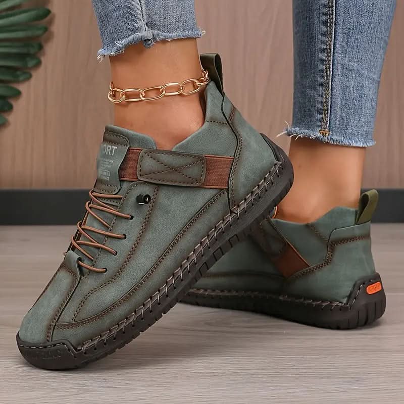 Nell - Women's Leather Slip On Sneakers