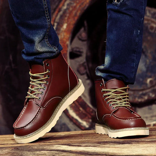Nicodemus - Men's Leather Moc Toe Boots