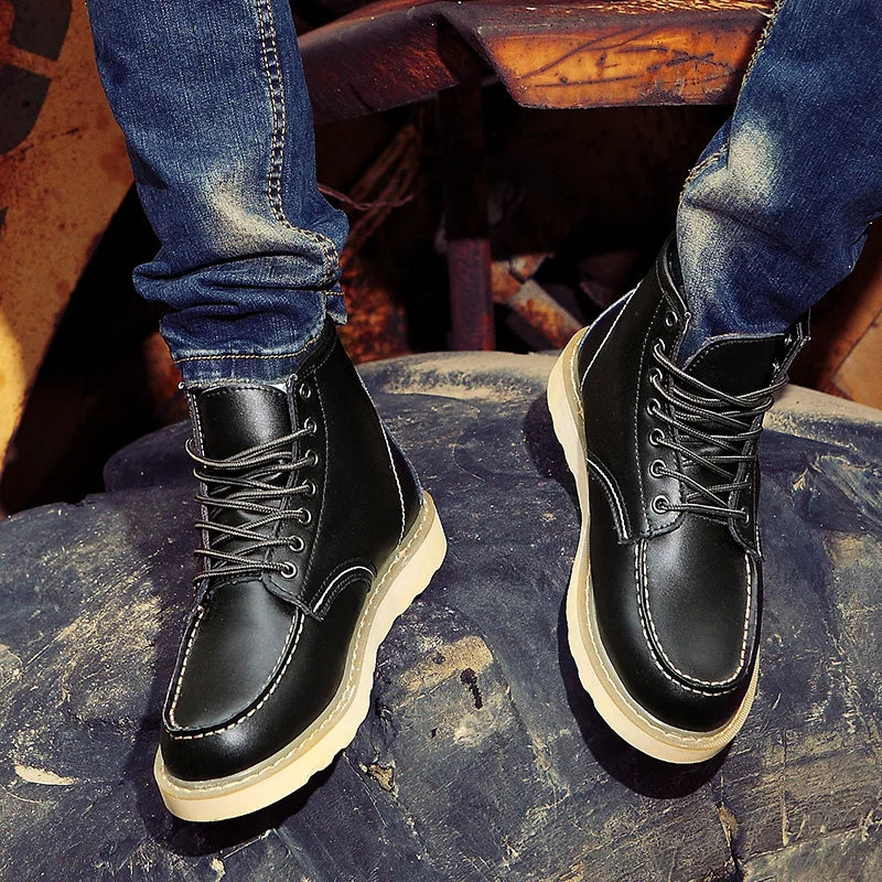Nicodemus - Men's Leather Moc Toe Boots