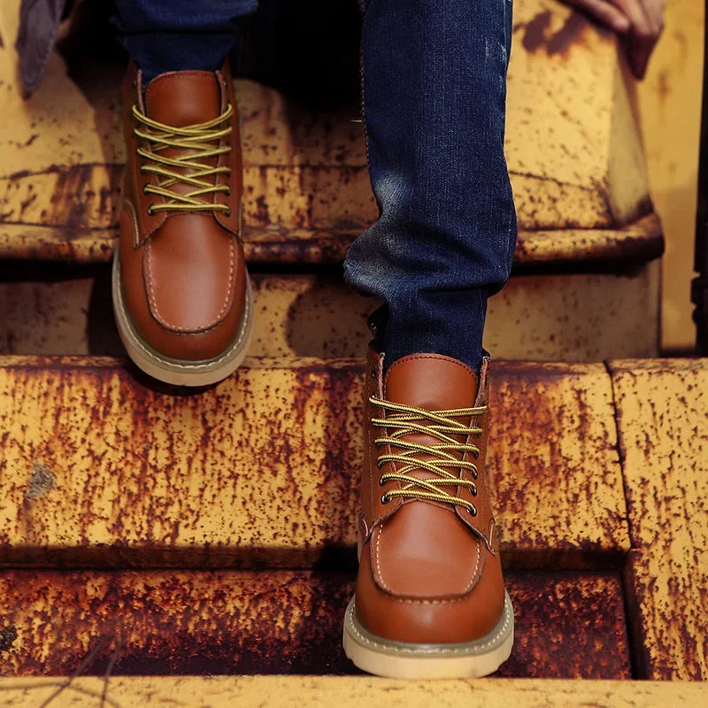 Nicodemus - Men's Leather Moc Toe Boots