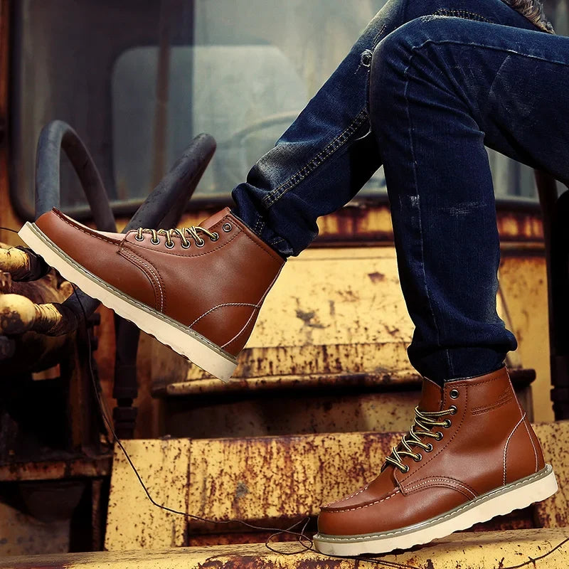 Nicodemus - Men's Leather Moc Toe Boots