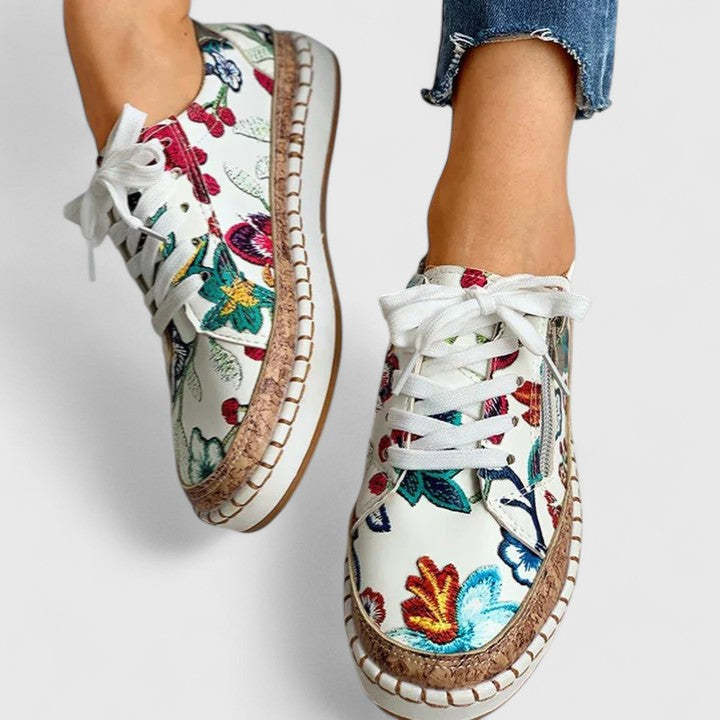 Octavia - Women's Floral Lace Up Sneakers