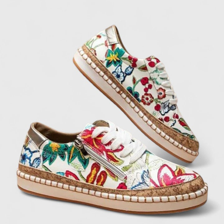 Octavia - Women's Floral Lace Up Sneakers