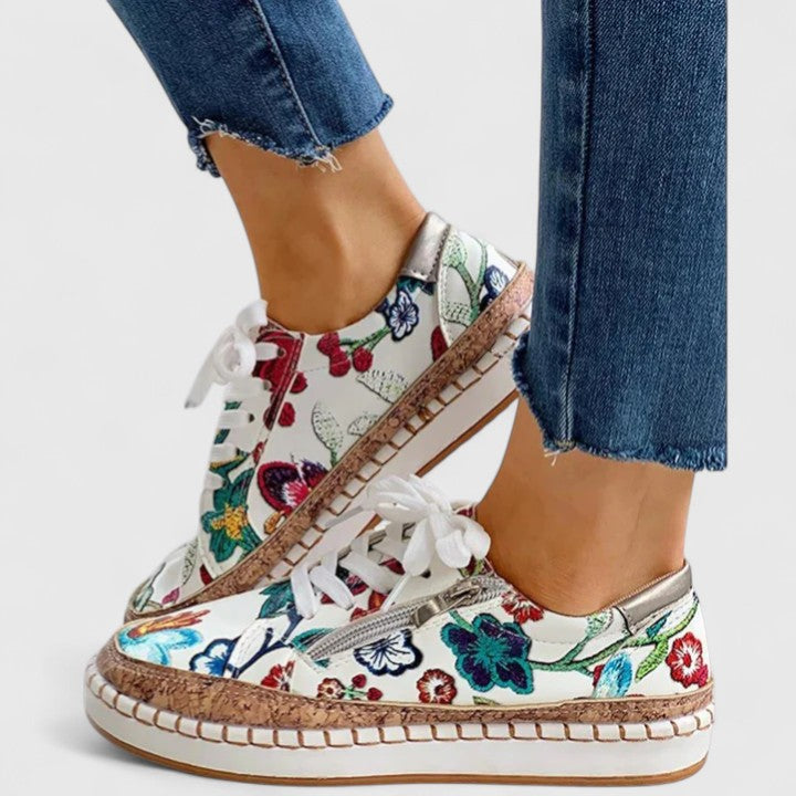 Octavia - Women's Floral Lace Up Sneakers