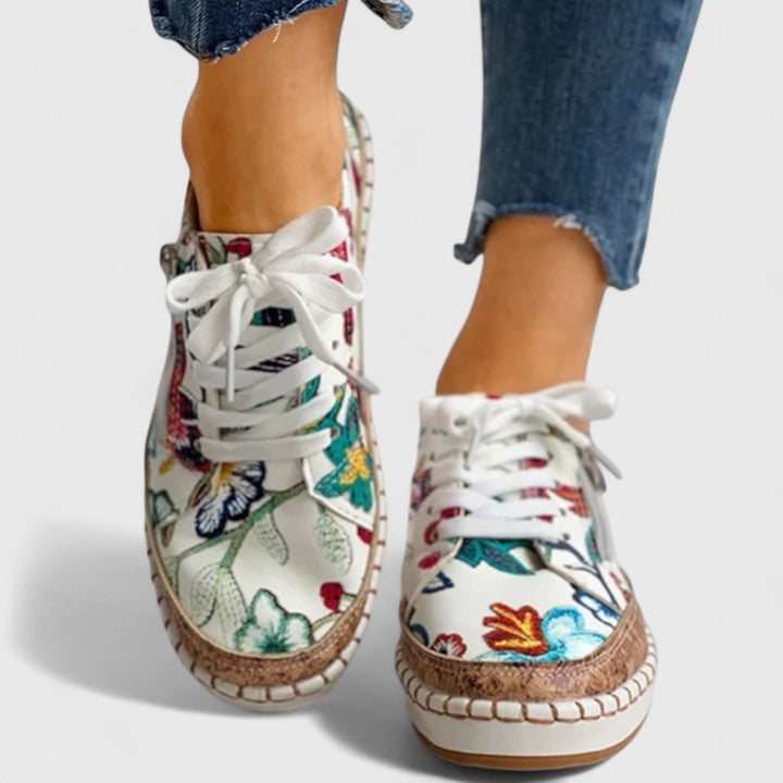 Octavia - Women's Floral Lace Up Sneakers