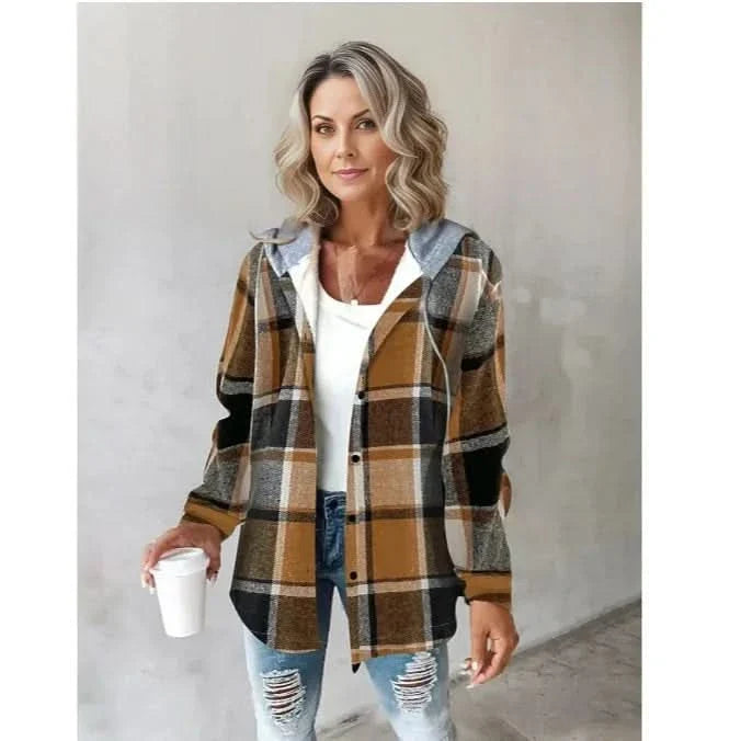 Pearl - Women's Plaid Hooded Coat