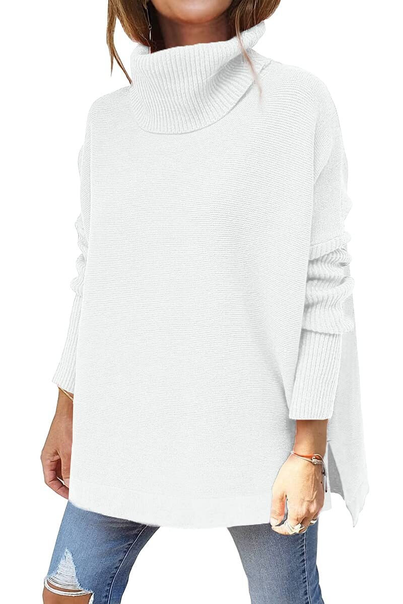 Rafaela - Women's Oversized Tunic Turtleneck Sweater