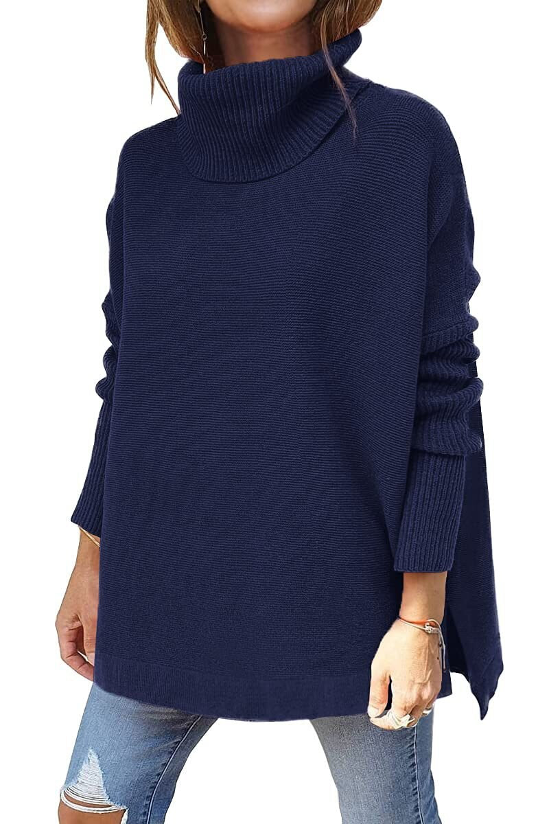 Rafaela - Women's Oversized Tunic Turtleneck Sweater