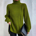 Regina - Women's Knit Ribbed Turtleneck Sweater
