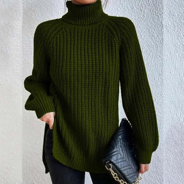 Regina - Women's Knit Ribbed Turtleneck Sweater