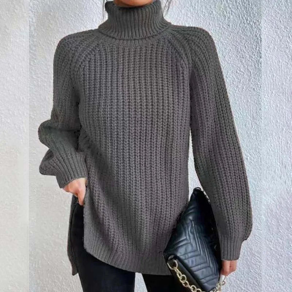 Regina - Women's Knit Ribbed Turtleneck Sweater