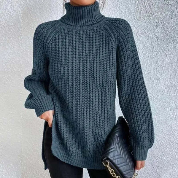 Regina - Women's Knit Ribbed Turtleneck Sweater