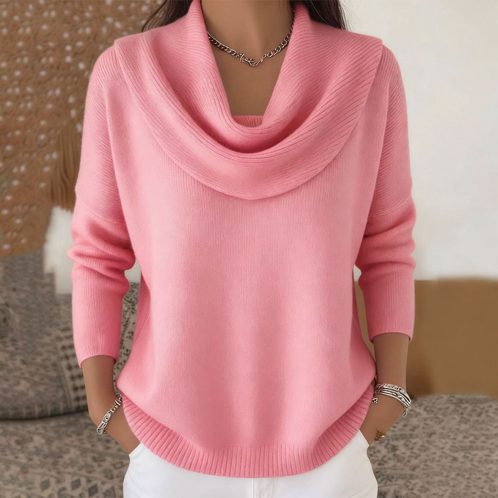 Rowena - Women's Knit Cowl Neck Turtleneck Sweater