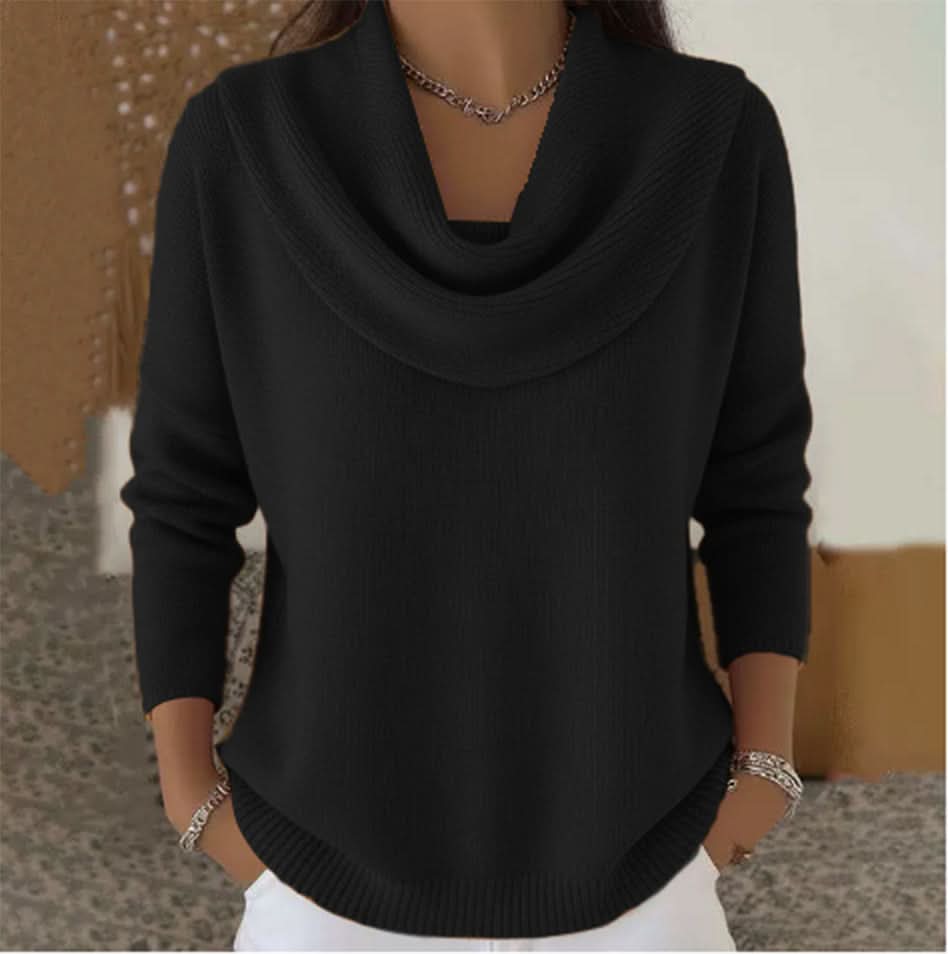 Rowena - Women's Knit Cowl Neck Turtleneck Sweater