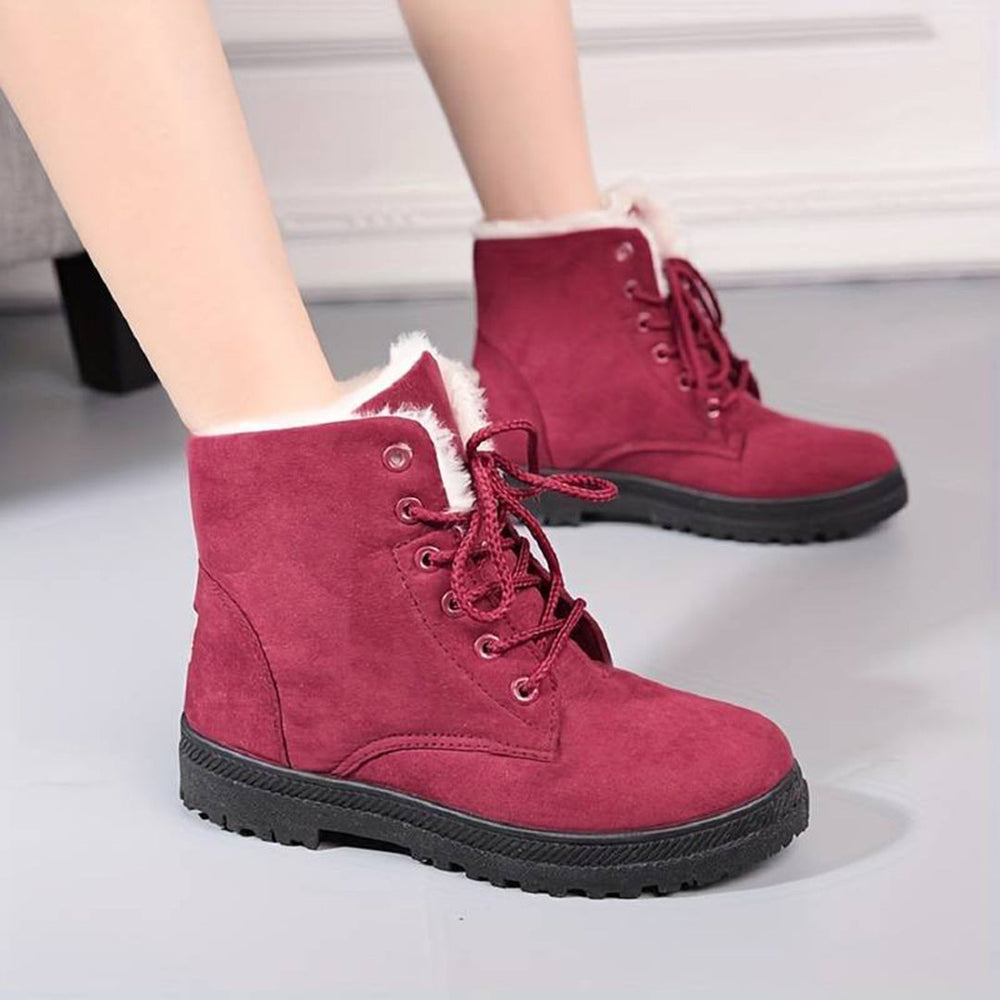 Sabine - Women's Suede Lace Up Winter Boots