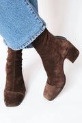 Saskia - Women's Heeled Square Toe Ankle Boots