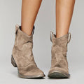 Selina - Women's Suede Western Ankle Boots