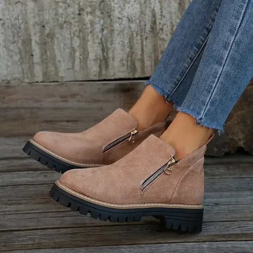 Sibylle - Women's Suede Zip Up Winter Boots