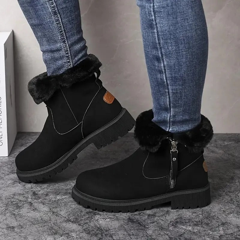 Sibylle - Women's Suede Zip Up Winter Boots