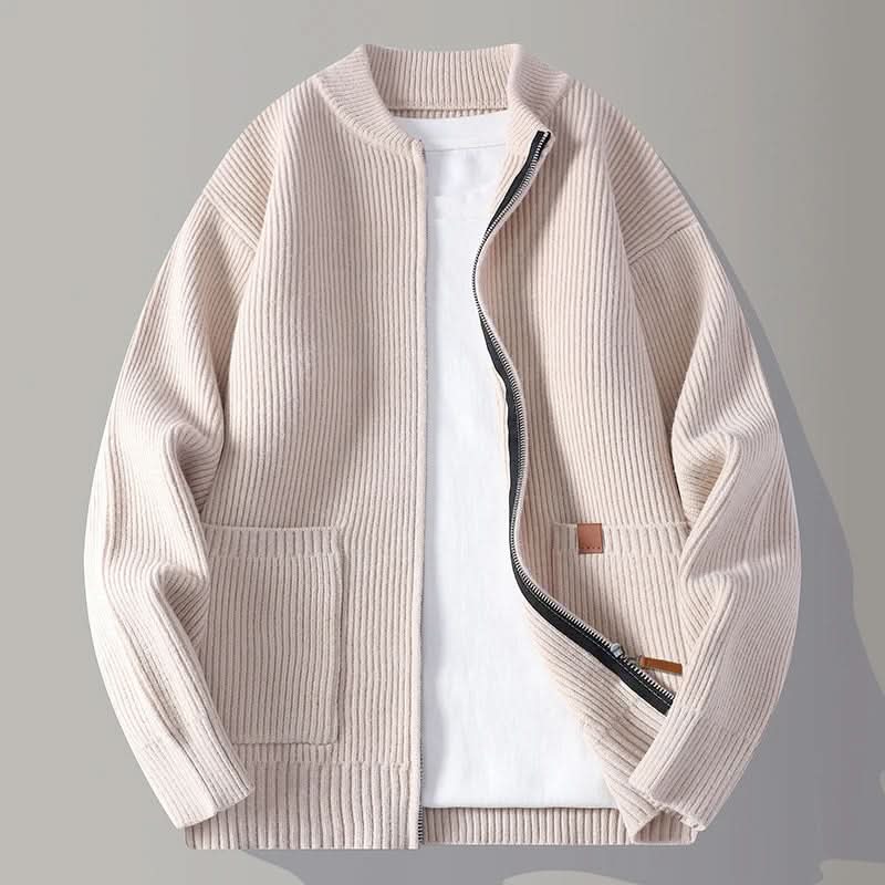 Sigmund - Men's Ribbed Zip Up Sweater