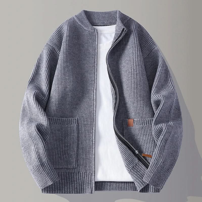 Sigmund - Men's Ribbed Zip Up Sweater