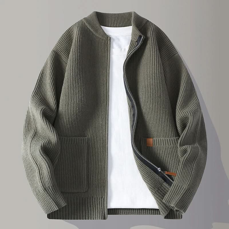 Sigmund - Men's Ribbed Zip Up Sweater