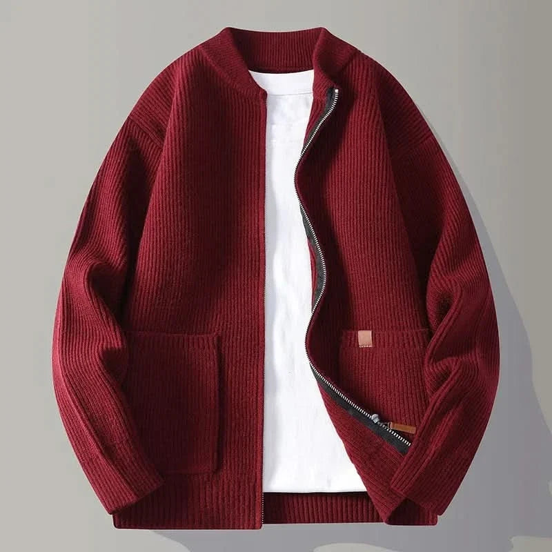 Sigmund - Men's Ribbed Zip Up Sweater