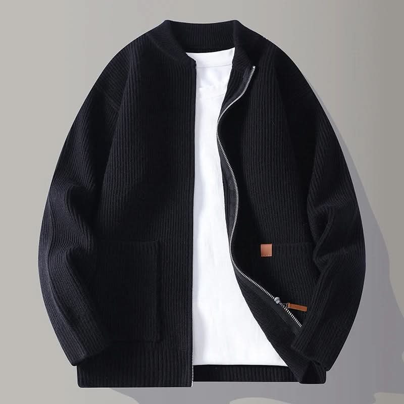 Sigmund - Men's Ribbed Zip Up Sweater