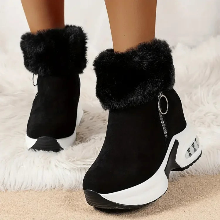 Simone - Women's Fur Cuff Platform Winter Boots