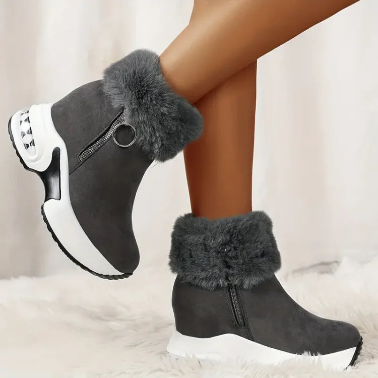 Simone - Women's Fur Cuff Platform Winter Boots