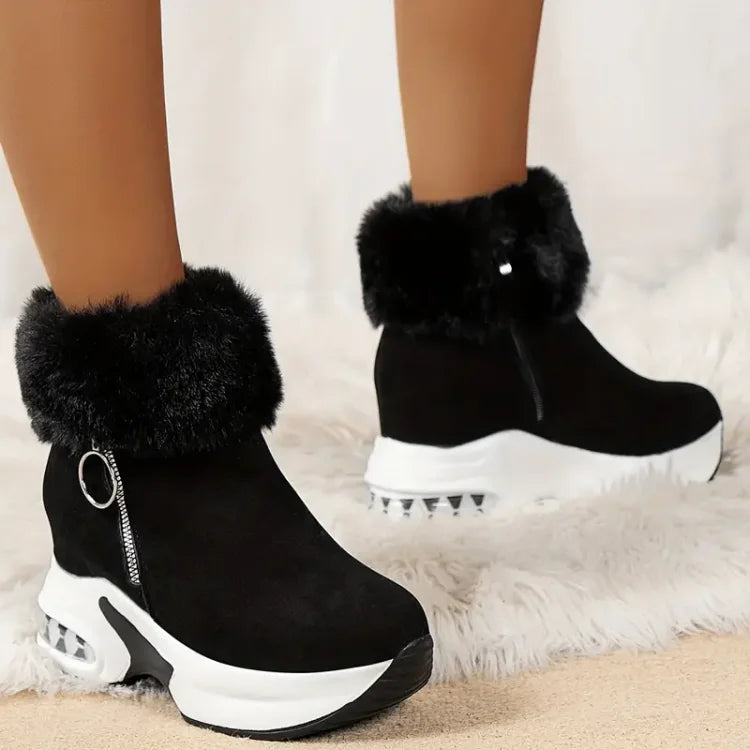 Simone - Women's Fur Cuff Platform Winter Boots
