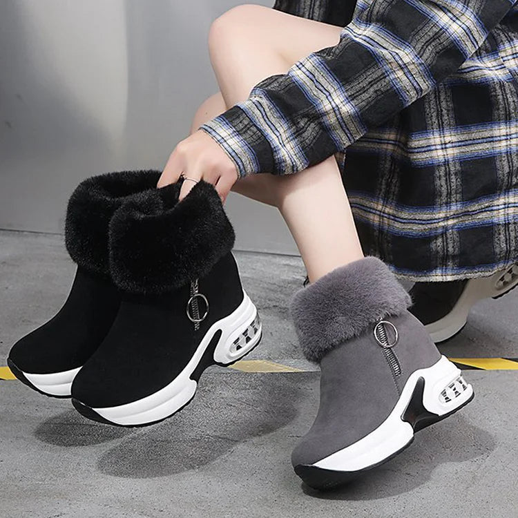 Simone - Women's Fur Cuff Platform Winter Boots