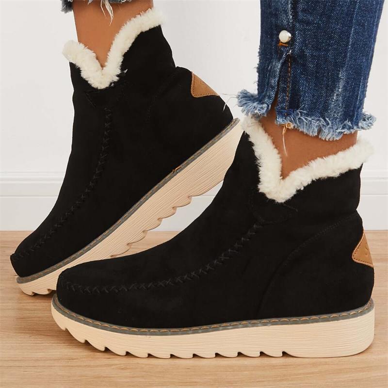Solveig - Women's Fur Lined Slip On Winter Boots