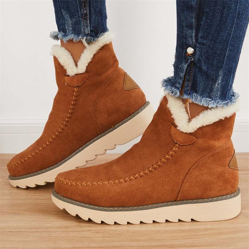 Solveig - Women's Fur Lined Slip On Winter Boots