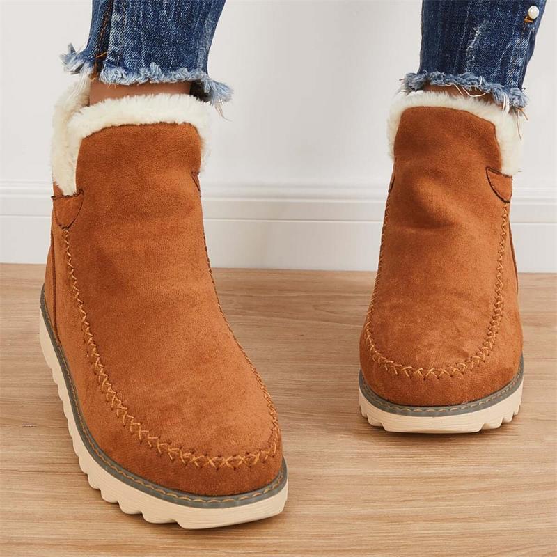 Solveig - Women's Fur Lined Slip On Winter Boots