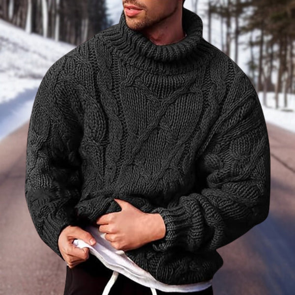 Theo - Men's Cable Knit Turtleneck Sweater