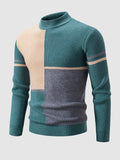 Valentin - Men's Color Block Mock Neck Turtleneck Sweater