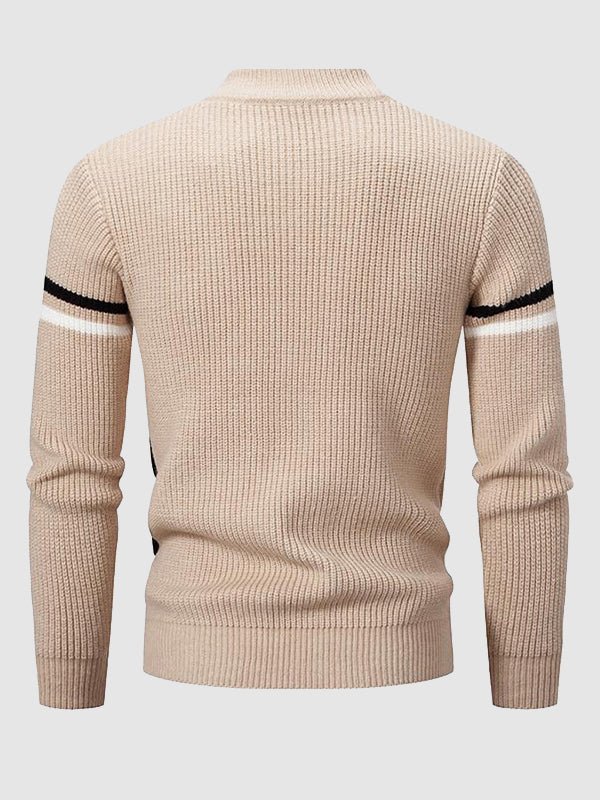 Valentin - Men's Color Block Mock Neck Turtleneck Sweater