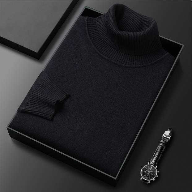 Vincent - Men's Ribbed Knit Turtleneck Sweater