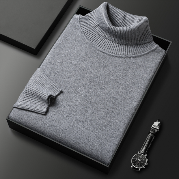 Vincent - Men's Ribbed Knit Turtleneck Sweater