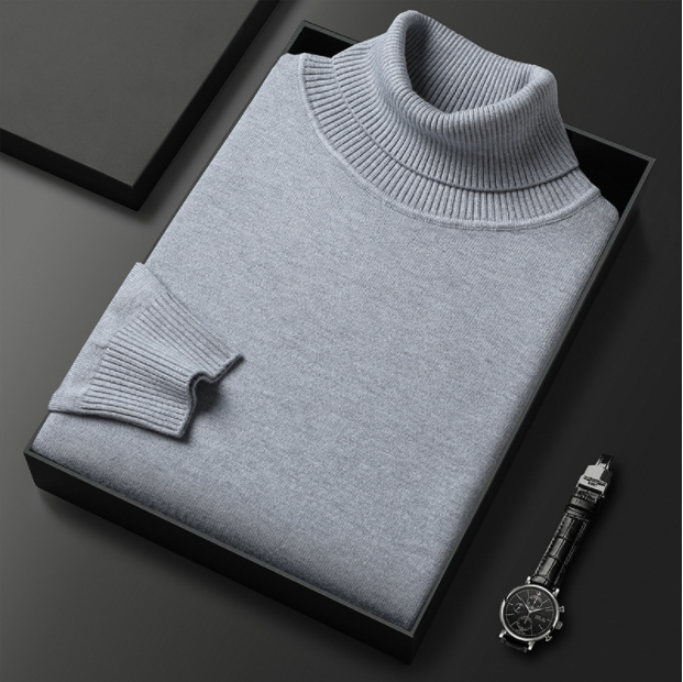Vincent - Men's Ribbed Knit Turtleneck Sweater
