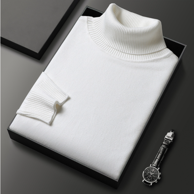 Vincent - Men's Ribbed Knit Turtleneck Sweater